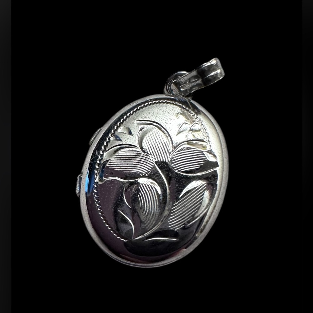 Sterling Silver Locket Marked HFB (Henry F Barrows) about 1/2 inch in size